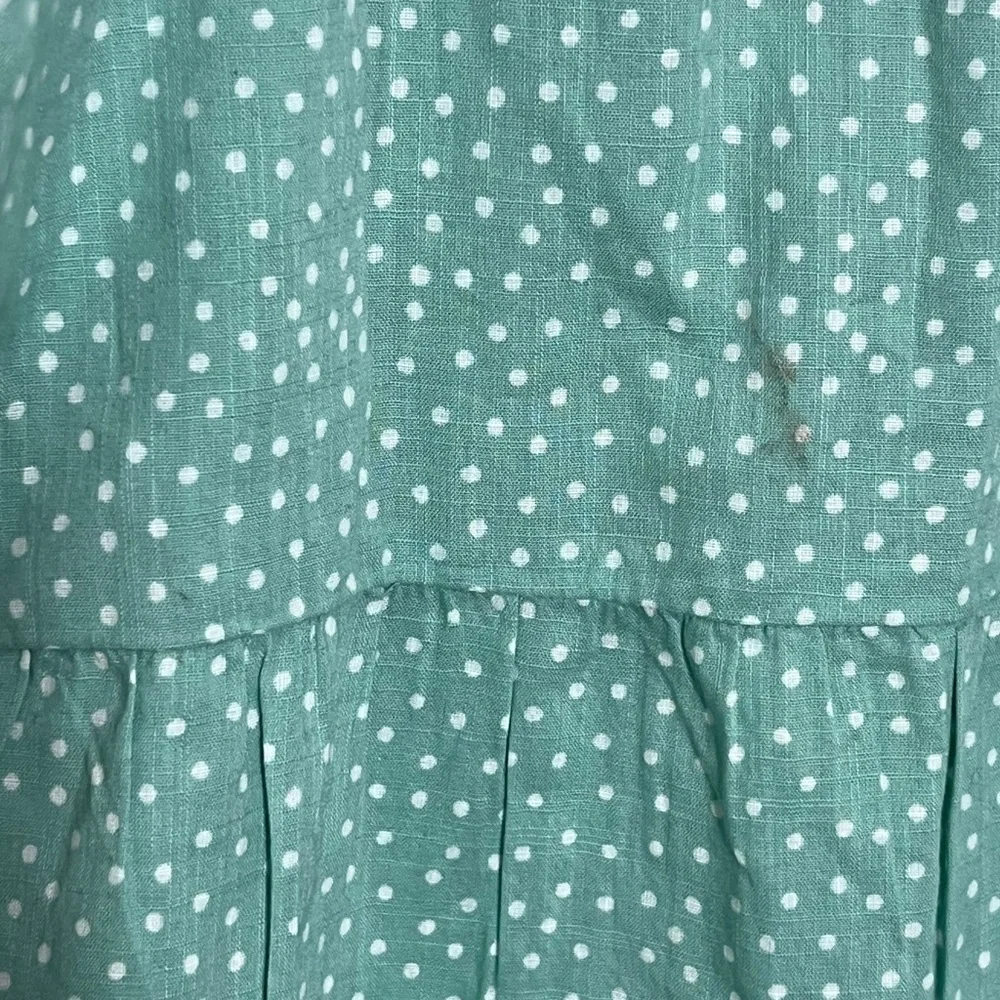 NWT LOFT Babydoll Cottage Core Green Square Neckline Puff Sleeve Green Top